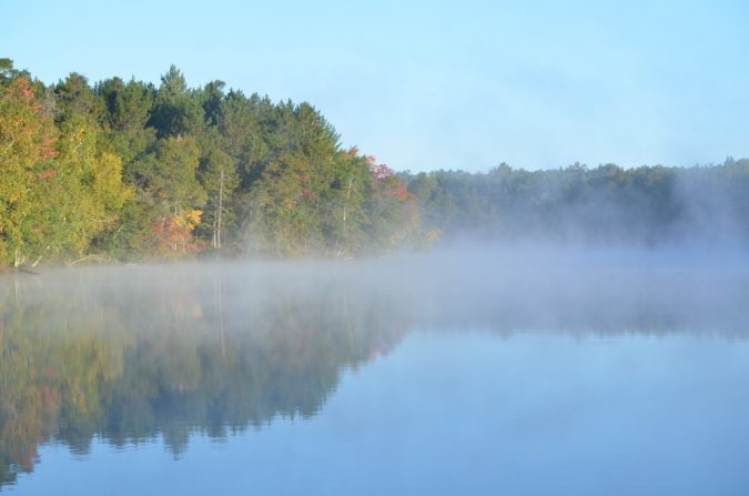Trego Lake fall and fog